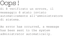 Oops! - An Error Has Occurred